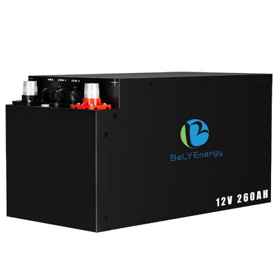 H8 DIN Case 12V260Ah Litium Iron Phosphate Battery Podsiodło Zbudowane dla RV Motorhome Camper