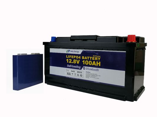 kupować Przyczepy kempingowe UPS 12V 100AH ​​LiFePO4 Bateria litowa z elementami grzewczymi Bluetooth online manufacture