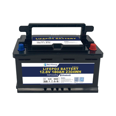 12V bateria LiFePO4 z obudową H8 DIN i inteligentnym BMS z Bluetooth i samoogrzewaniem do ładowania niskiej temperatury